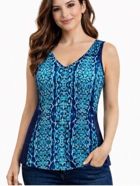 Como Vintage Blue Sleeveless Tank Top